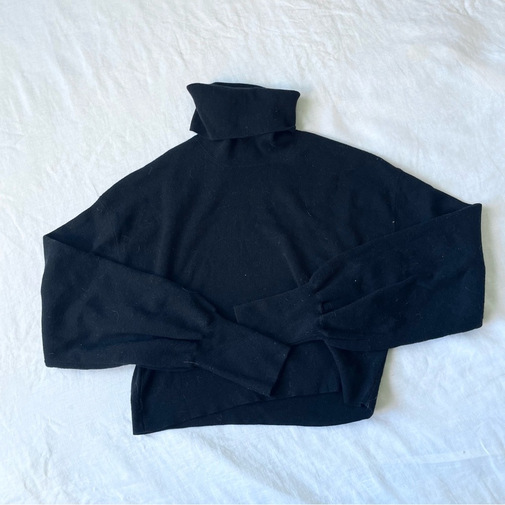 Aritzia wool rebecca Wilfred black Ribbed Knit Sweater